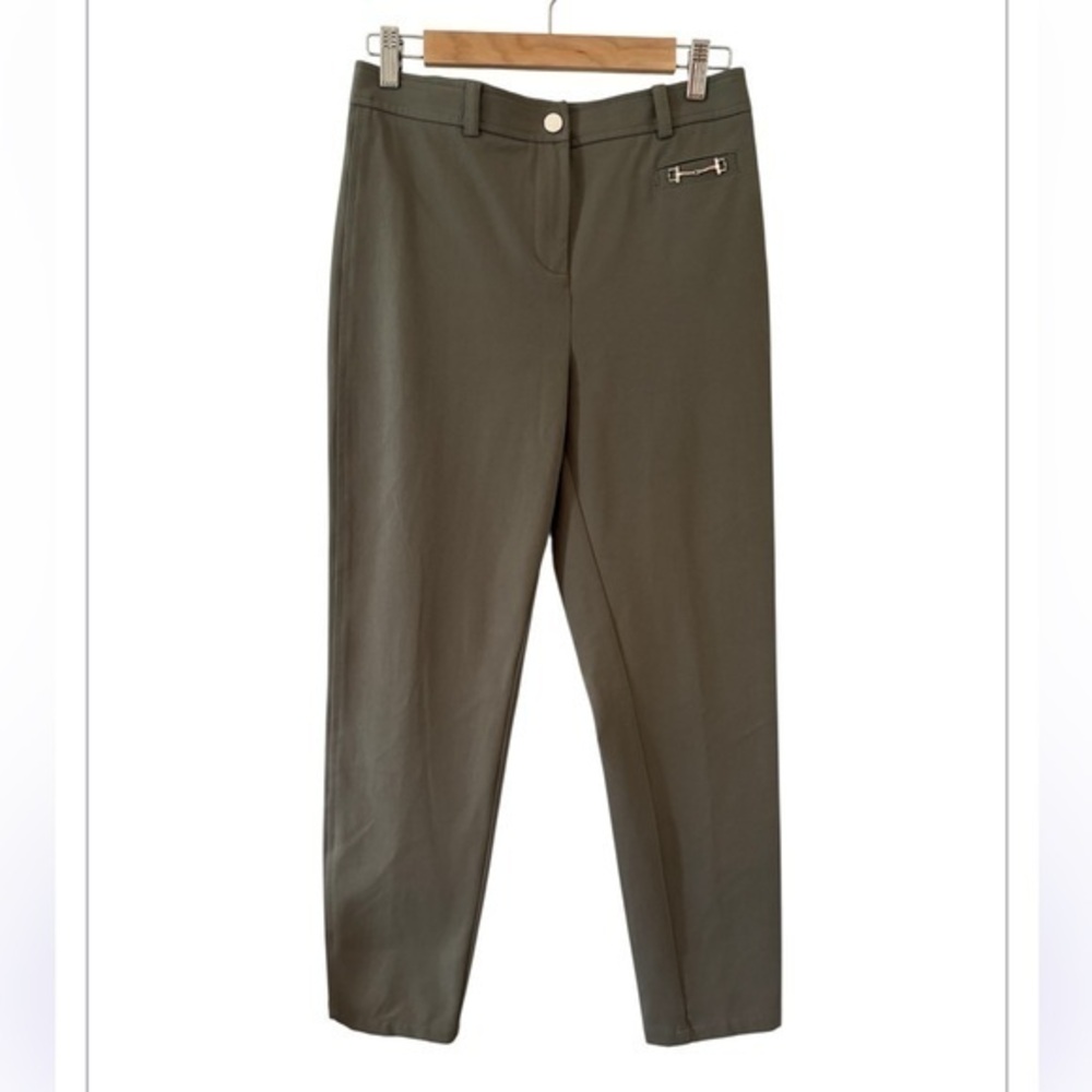 WORTH NEW YORK Olive Green Equestrian Straight Leg PANTS Size 8